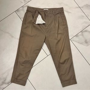 Helmut Lang Twill Cropped Cuff Trouser